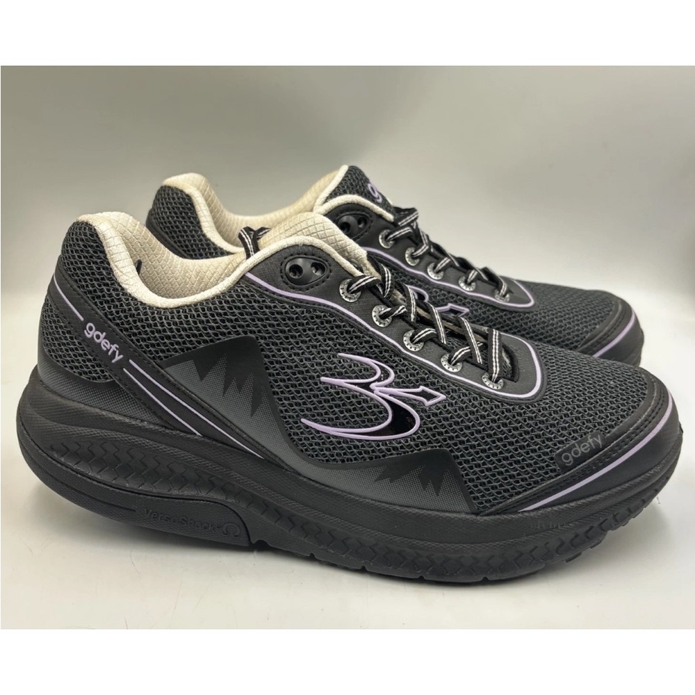 Gdefy Gravity Shoes Womens 10.5 Black/ Purple Defye Mighty Walk Sneakers